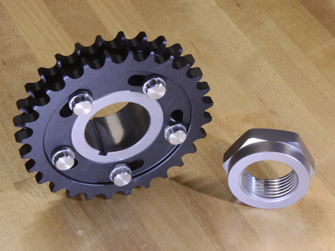 Adjustable camshaft chainwheel